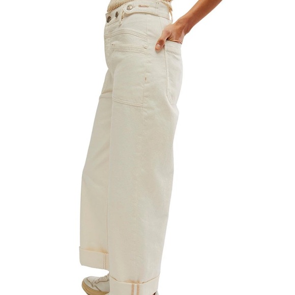 WE THE FREE PALMER CUFFED JEANS EGGSHELL - Picture 4 of 8